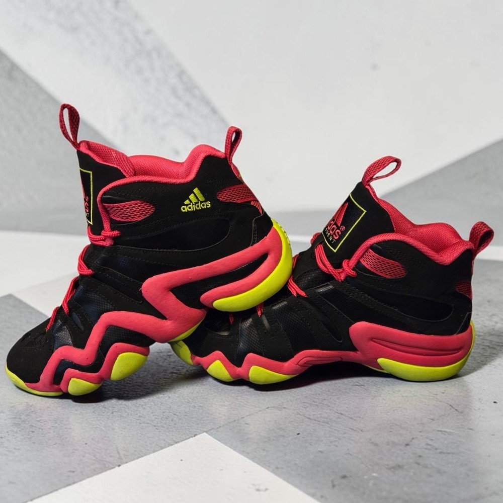 Adidas Crazy 8 Black Vivid Berry Solar Slime G98290 Mens Size 9 Basketball Shoes